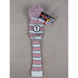 Maxfli 1 Driver Gray Pink Knit Head Cover‎ MX519
